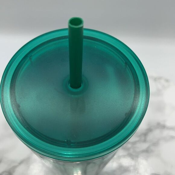 STARBUCKS Turquoise Wave Venti Cold Cup Tumbler with Straw-24 Oz - Picture 5 of 7